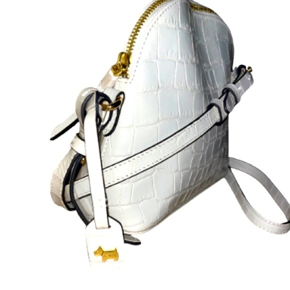 Radley London Women's Chelsea Faux Croc Zip Top Cross-Body, White - Picture 5 of 13